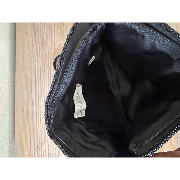 VTG Lord & Taylor Black Beaded Evening Bag Womens Small Purse Handbag Crossbody - Picture 7 of 12